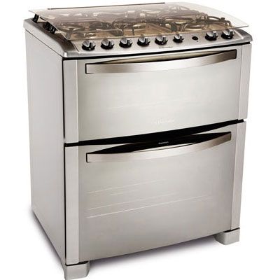 Fogão 5 Bocas 76DTX Celebrate Duplo Forno Inox Bivolt - Elec