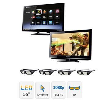 Smart TV LED 3D 55" Sony KDL-55HX855, Full HD, Wi-Fi Integra