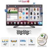 Smart TV 3D LED 42" LG, 42LA6200